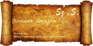 Sznopek Sarolta névjegykártya