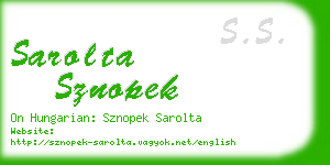 sarolta sznopek business card